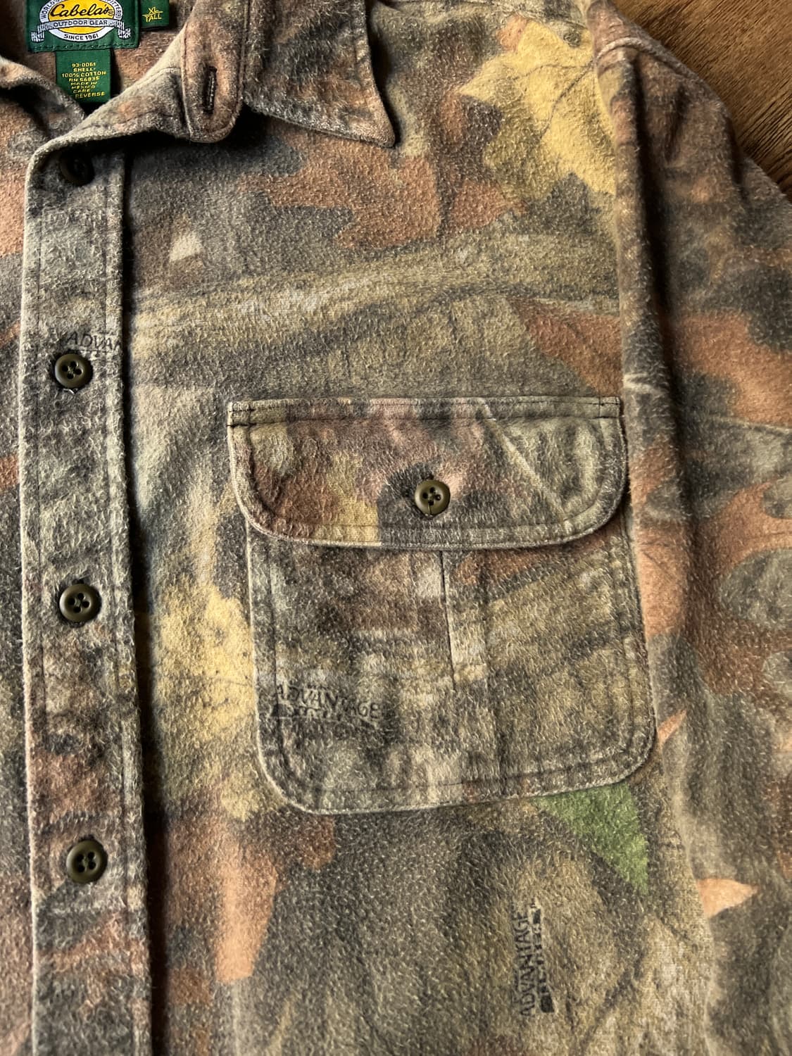 [XL]USA 빈티지 트리 카모 헤비 샤모아 헌팅셔츠 상품이미지3