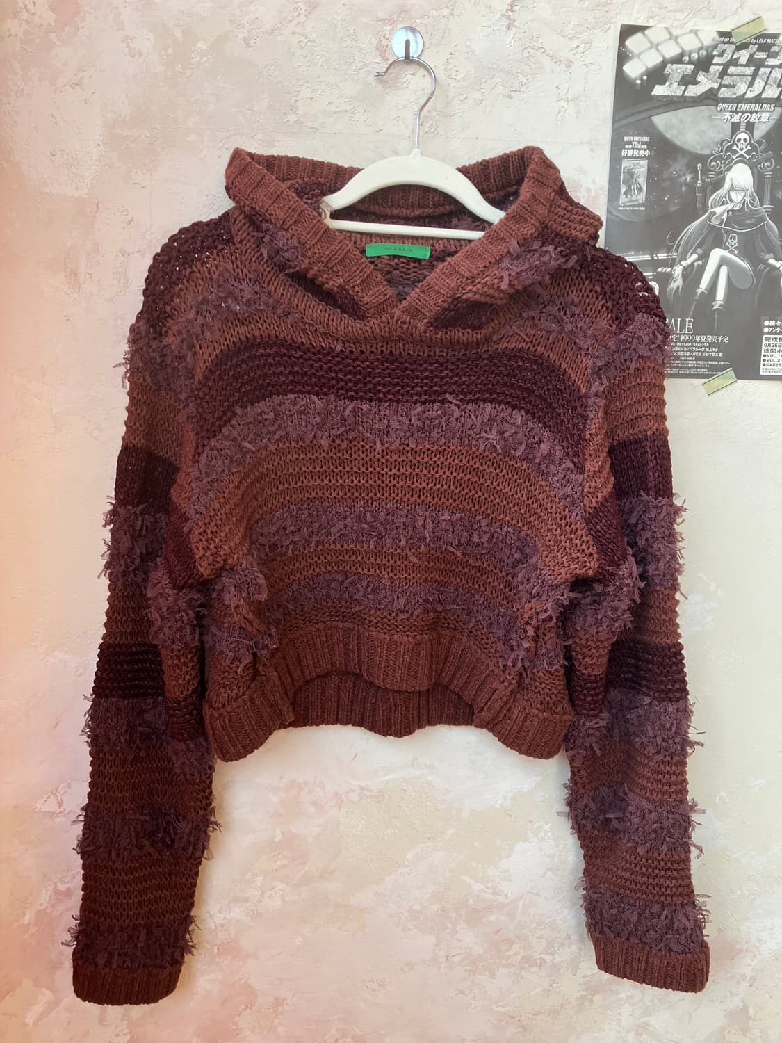 jpn 초코퍼지 크롭 후드 니트 상품이미지2