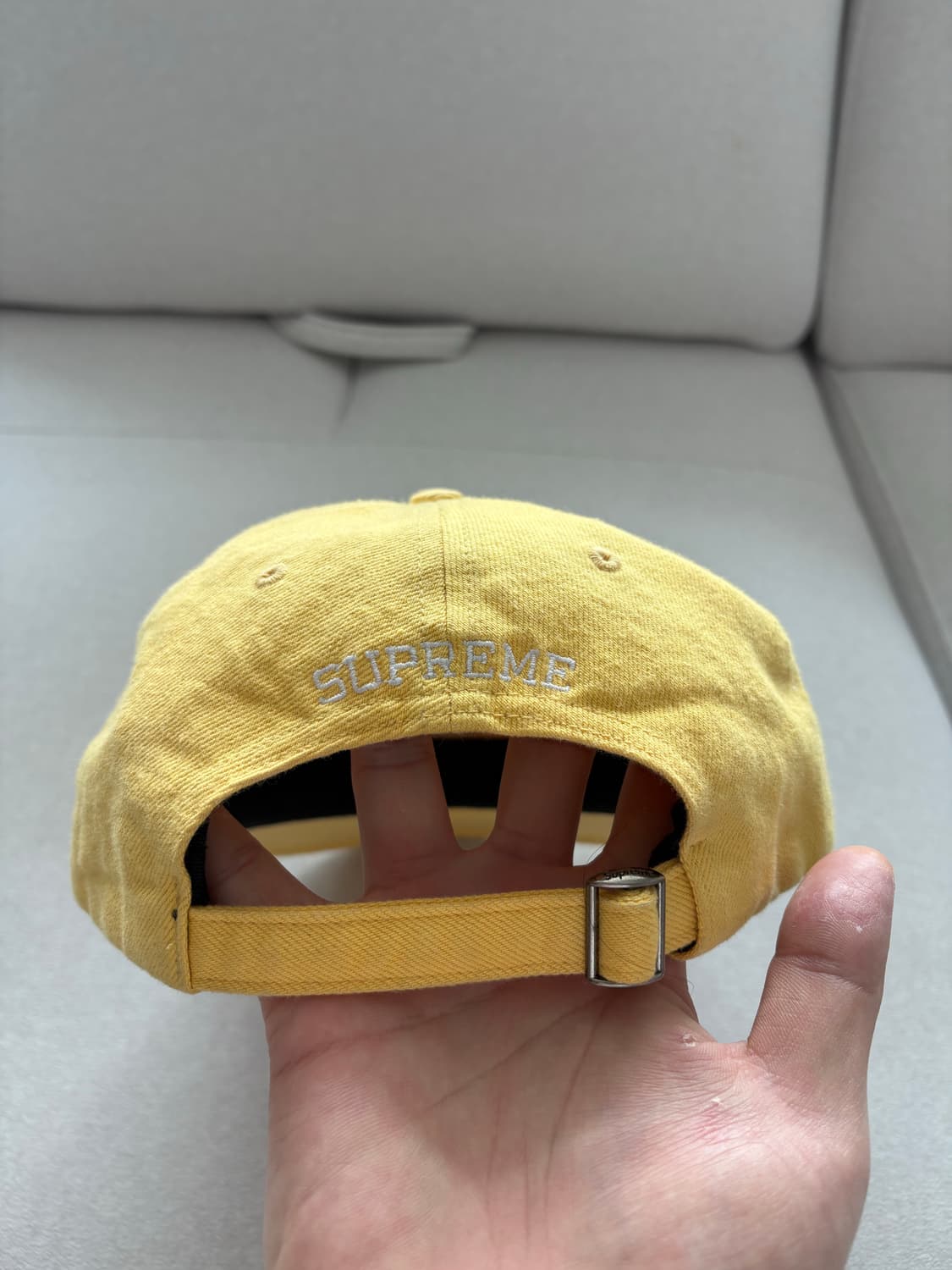 슈프림 정품 ss22 케블라 데님 옐로우 s로고 캡 상품이미지3