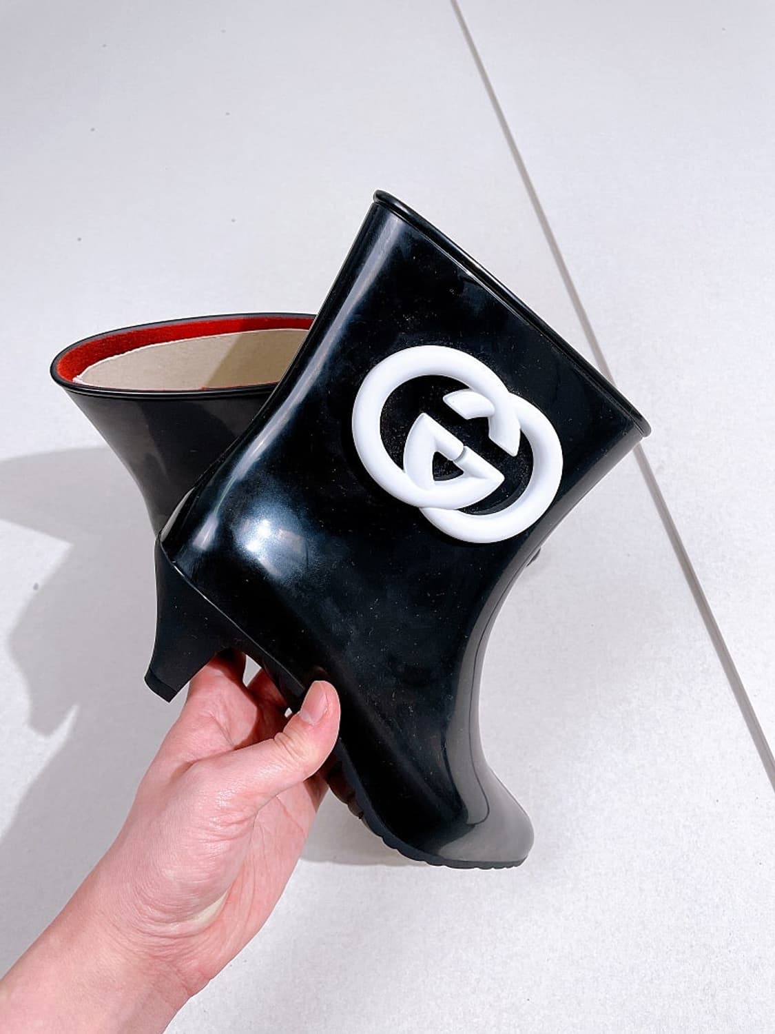 (정품/새상품) 구찌 여성 러버부츠 GG 앵클 부츠 상품이미지1