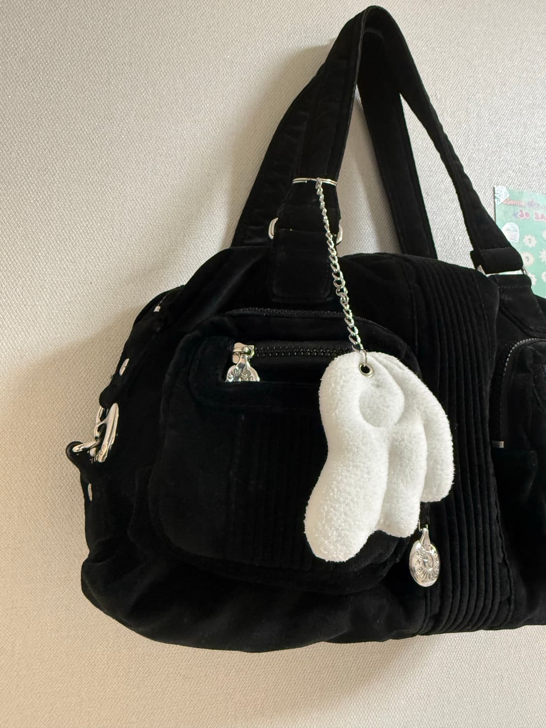 키플링 벨벳 숄더백 +날개키링 위시코어 빈티지 상품이미지2