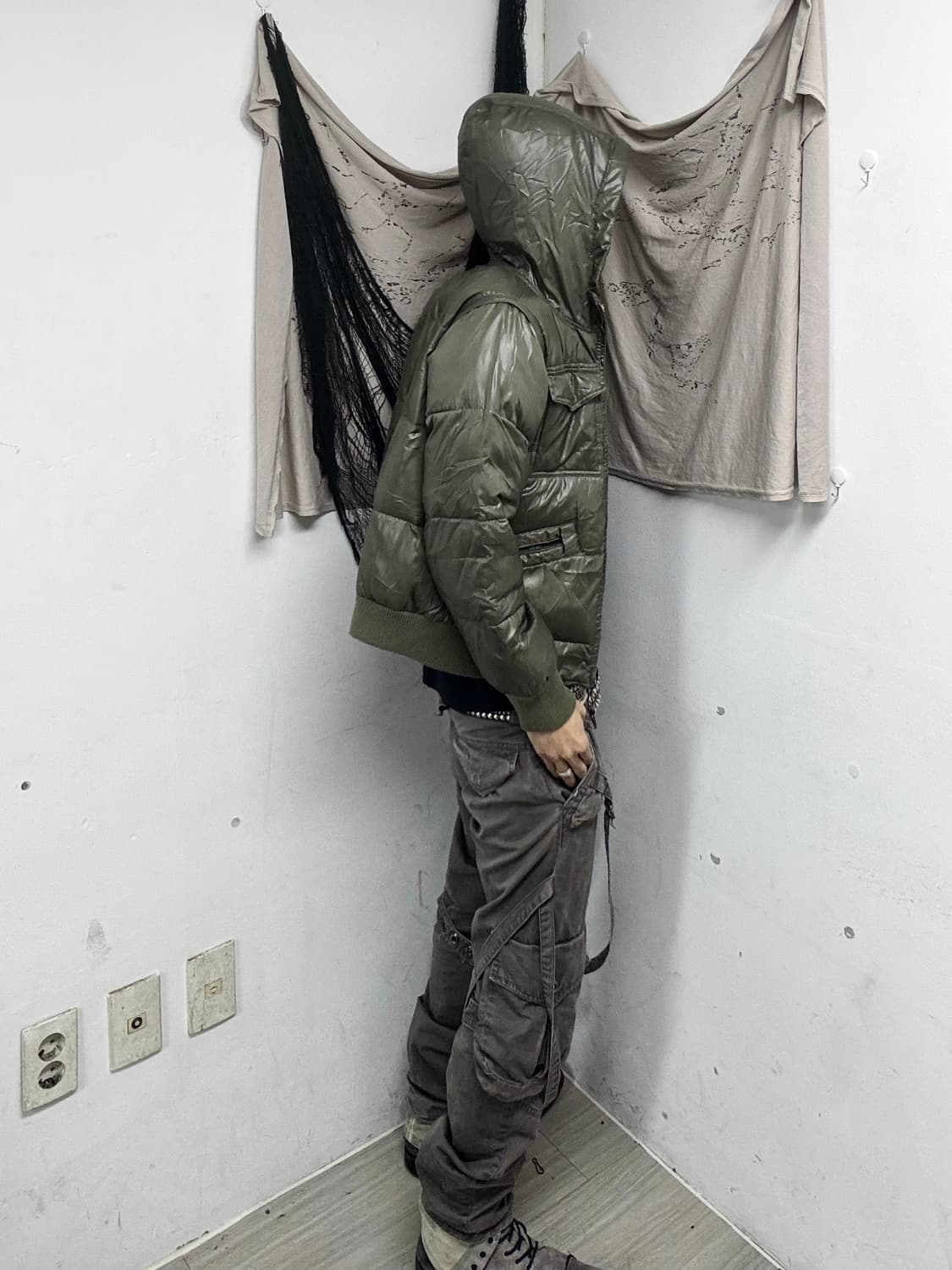 Y2K Mood Green Hoodie Down Utility Paddi 상품이미지3