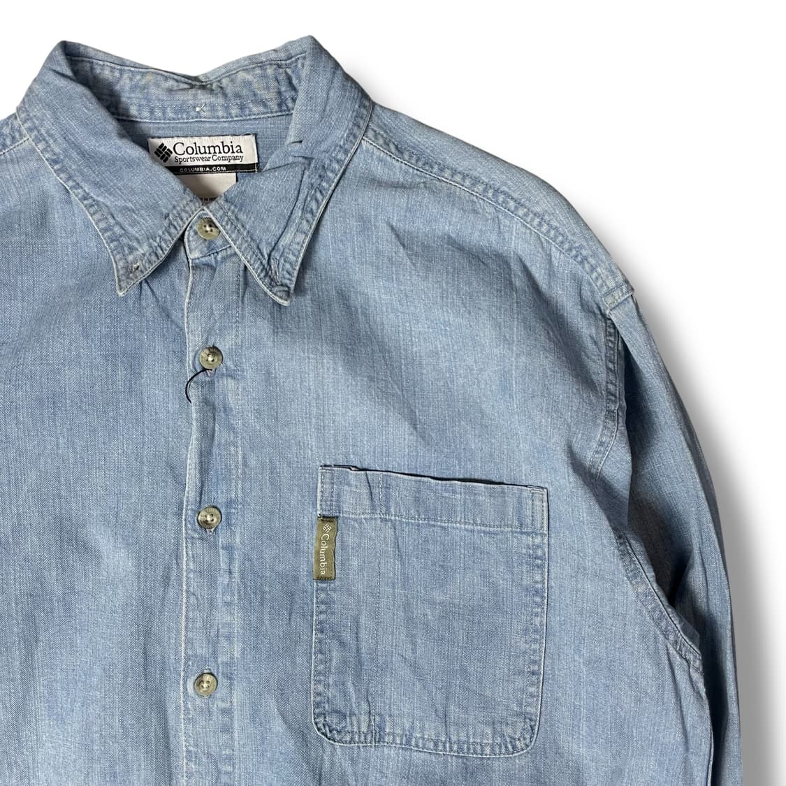 컬럼비아 원포켓 로고 연청 데님 셔츠 L 상품이미지3