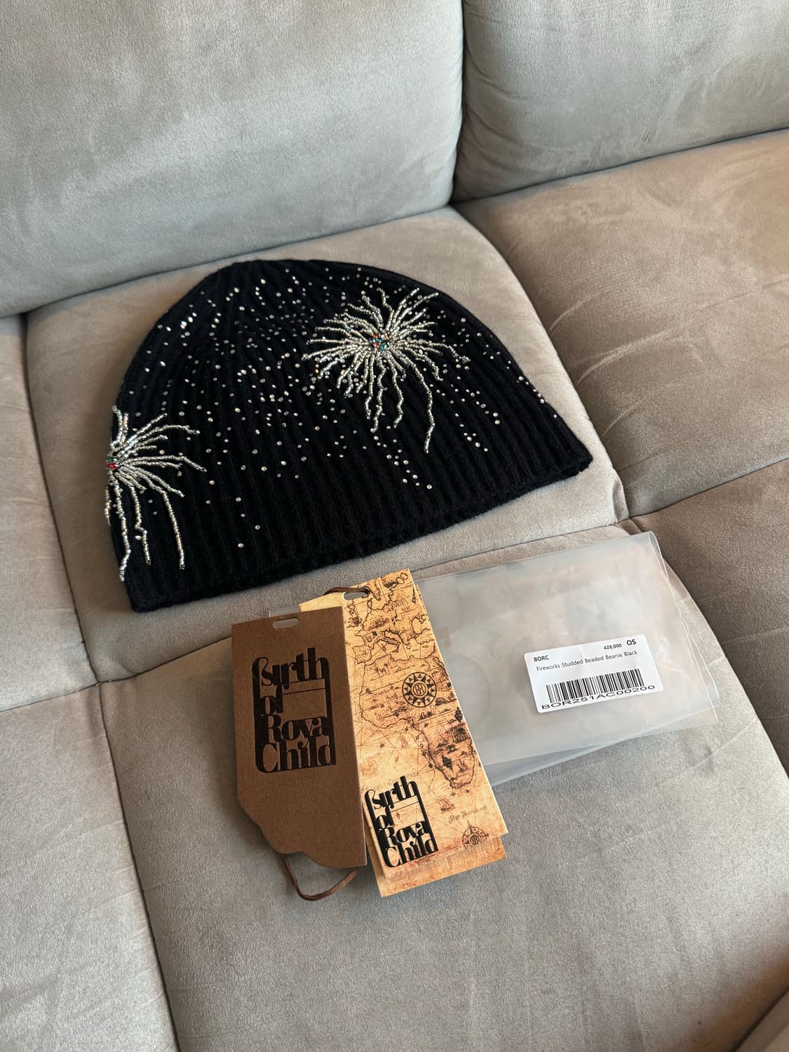 FIREWORKS STUDDED BEADED BEANIE BLACK 상품이미지3