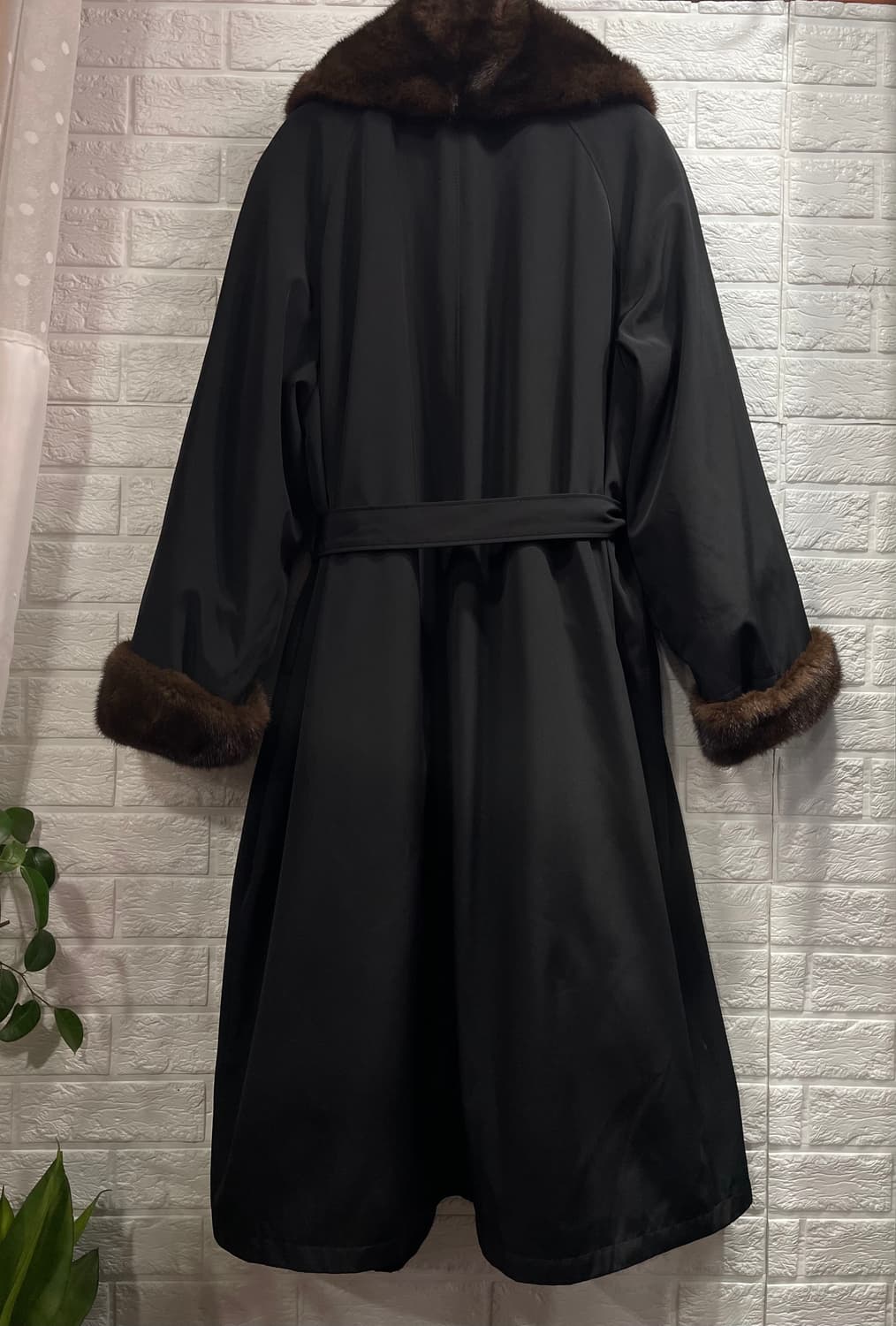 리베도 여성 밍크롱코트 (토끼털안감따뜻) 밍크자켓점퍼 하객룩블랙코트 상품이미지3