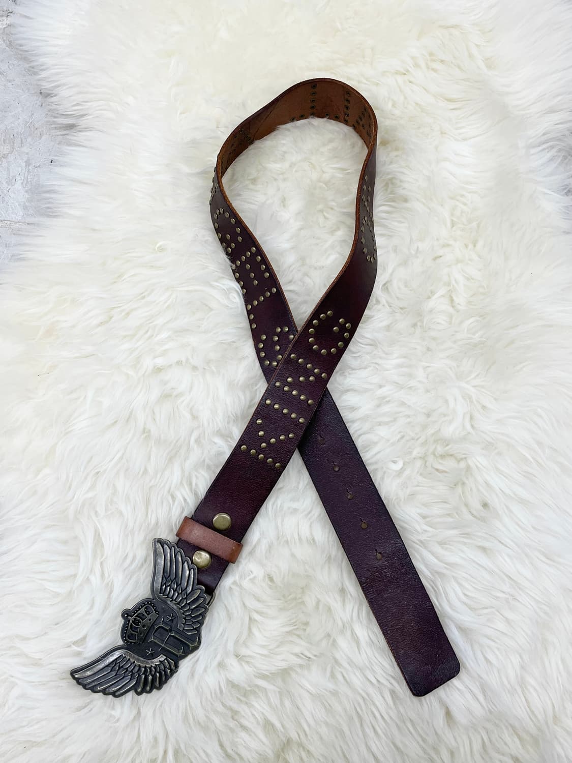 리얼레더 스터드 버클 벨트 상품이미지1