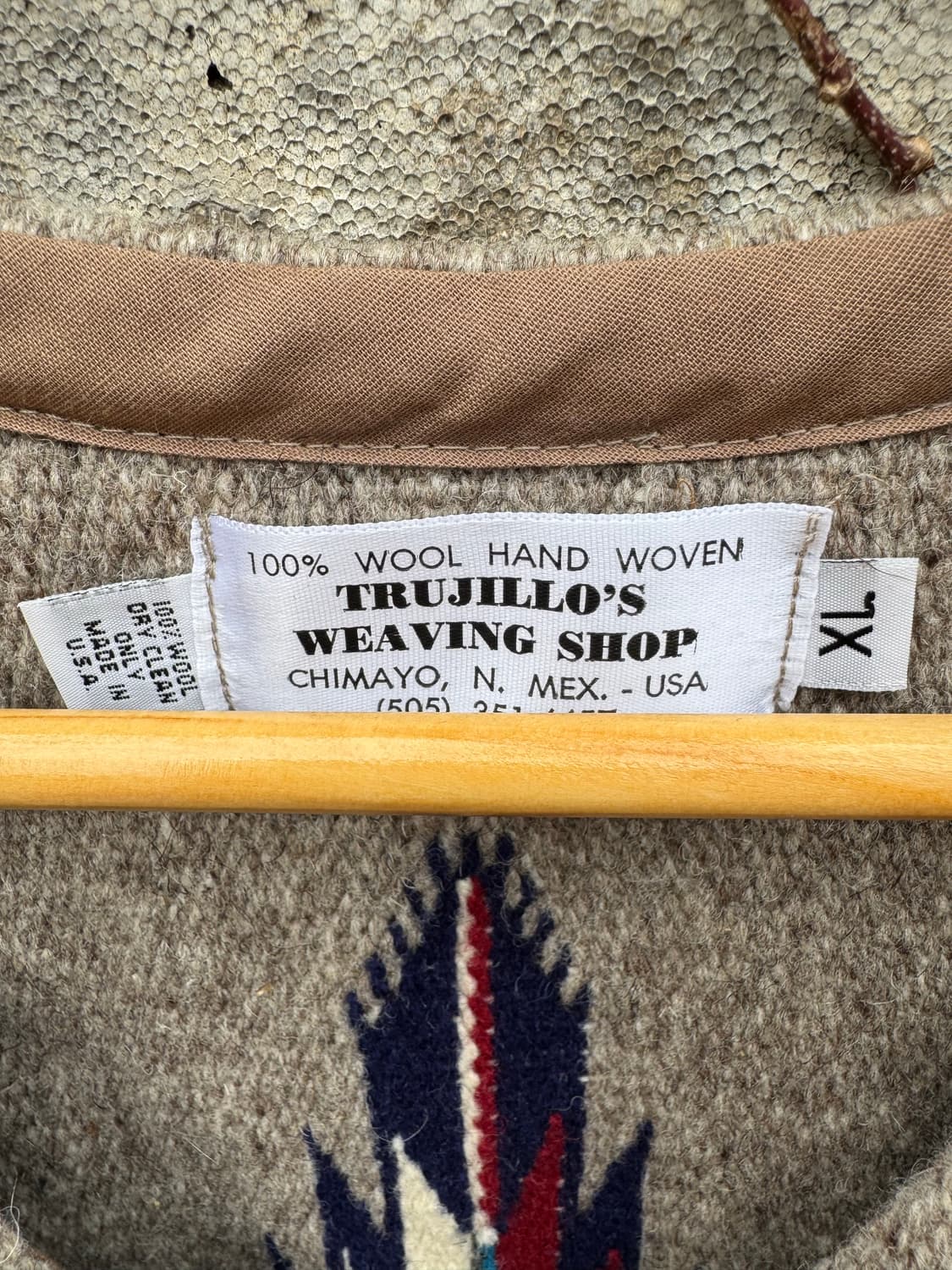 트루히요스 핸드 우븐 울 오르테가 네이티브 웨스턴 치마요 베스트 xl w 상품이미지6