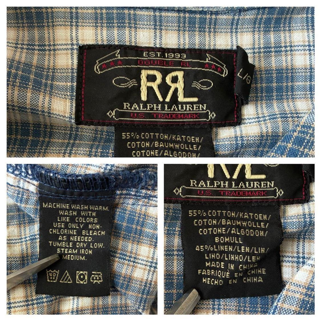 RRL 더블알엘 플래드 체크 캠프 셔츠 상품이미지8