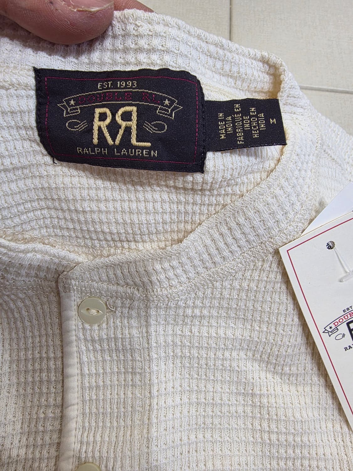 RRL 랄프로렌 와플 헨리넥 셔츠 M 새상품 상품이미지2