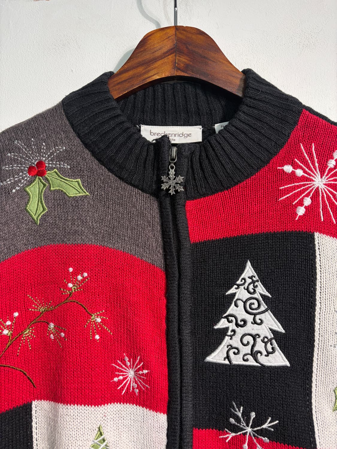 U.S.A. 크리스마스 어글리니트 라미&코튼 집업 L 상품이미지3