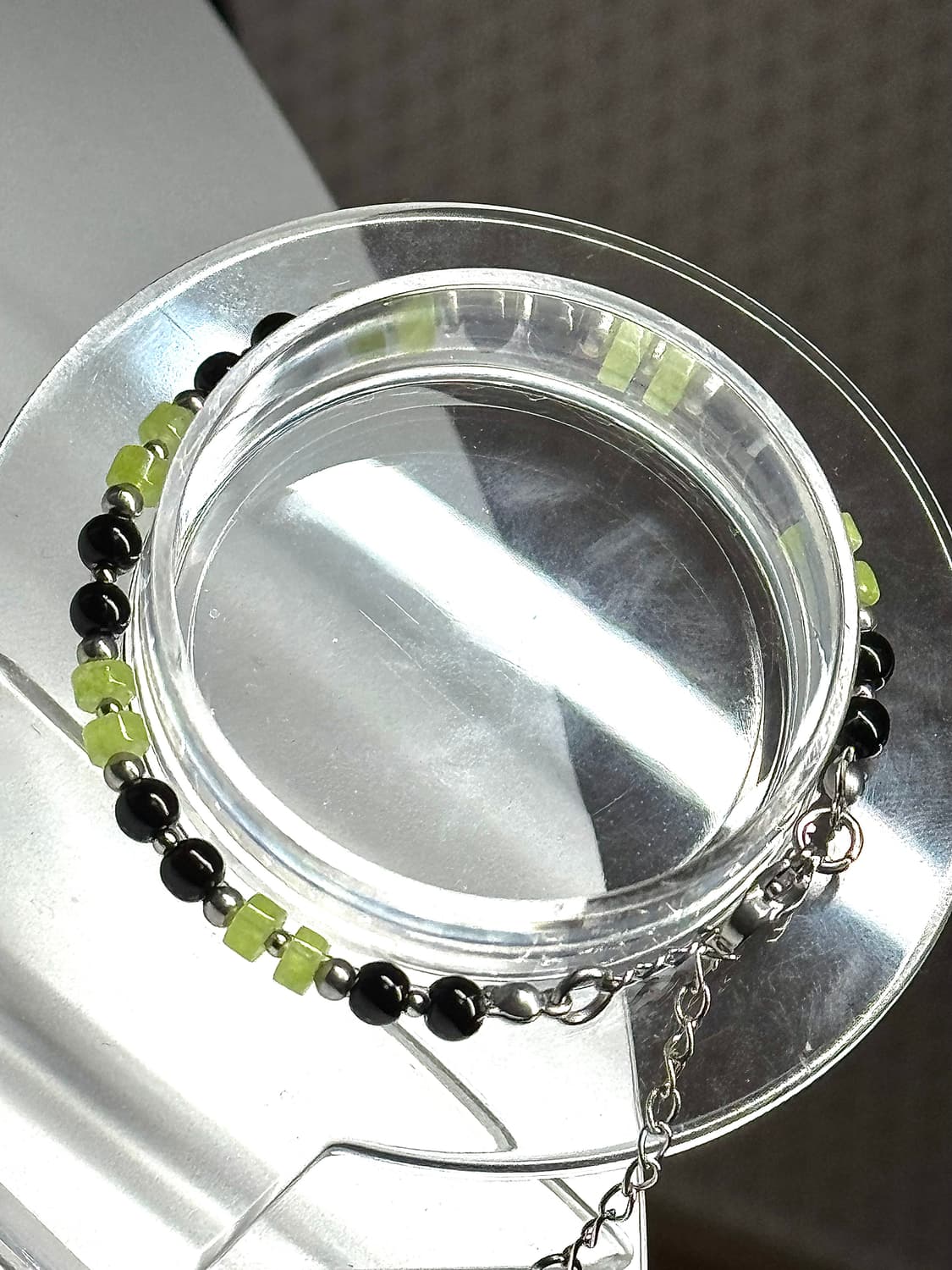 (핸드메이드) 오닉스 페리도트 믹스매치 천연석 원석팔찌 상품이미지6