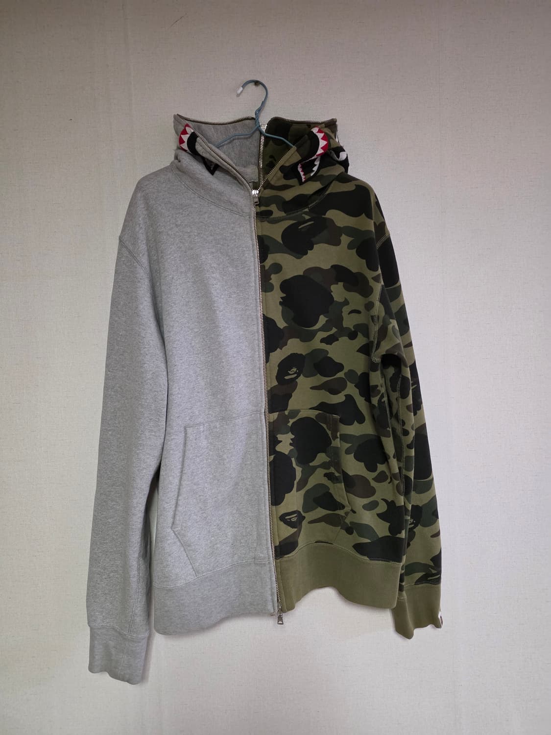 [XL] 베이프 1ST 그린카모 셰퍼레이트 샤크 후드집업 상품이미지1