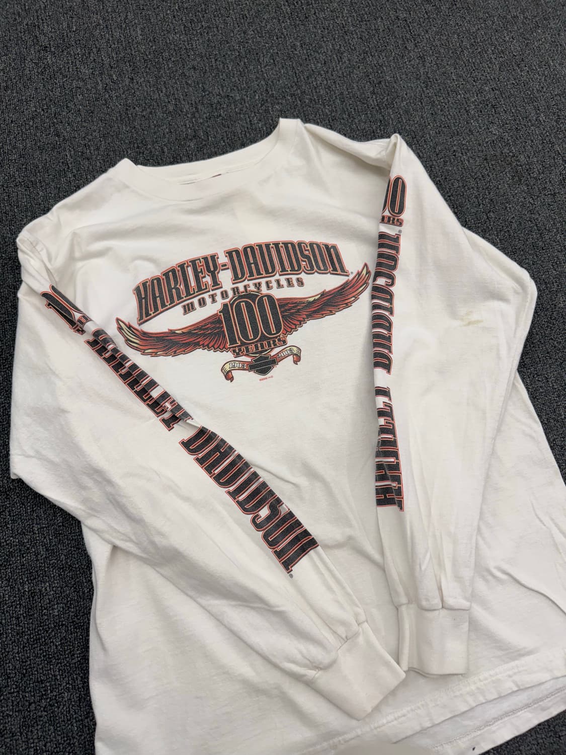 할리데이비슨 빈티지 100주년 프린팅 롱슬리브 상품이미지3