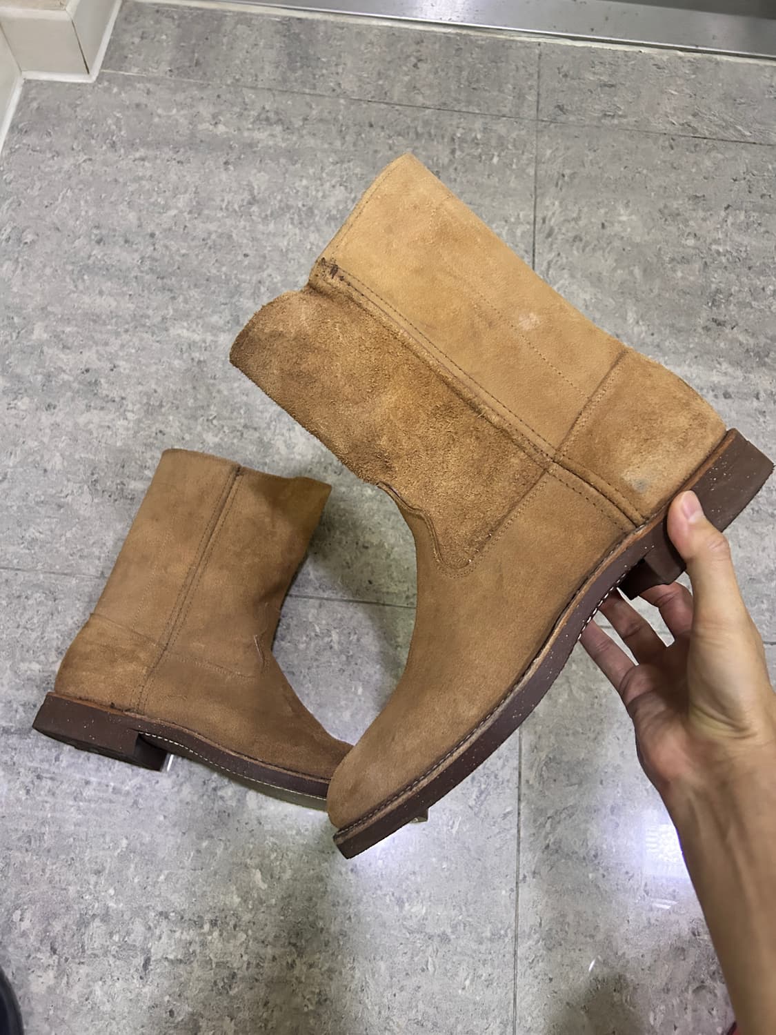 [285] 저스틴 러프아웃 스웨이드 웨스턴 카우보이 부츠 상품이미지3