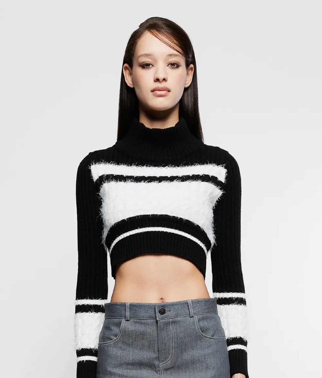L7 COLORBLOCK KNIT BOLERO(BLACK) 상품이미지1