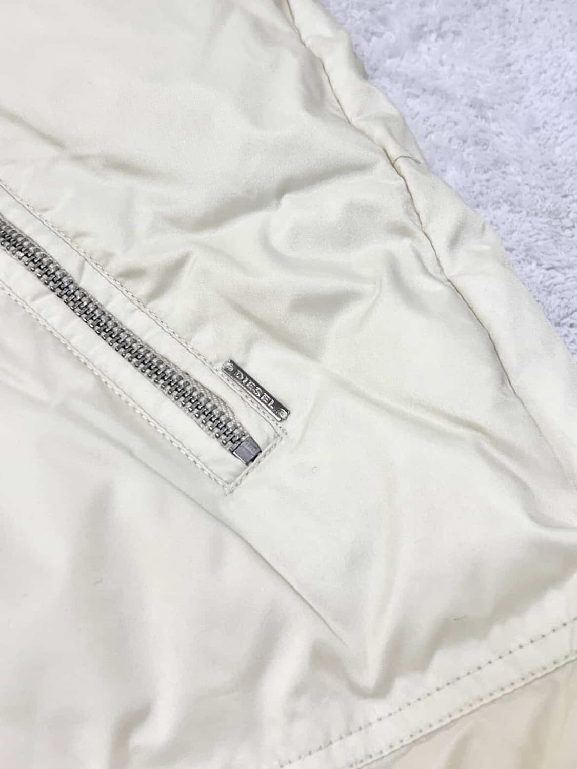 디젤 크림 니트카라 덕다운 패딩 상품이미지6