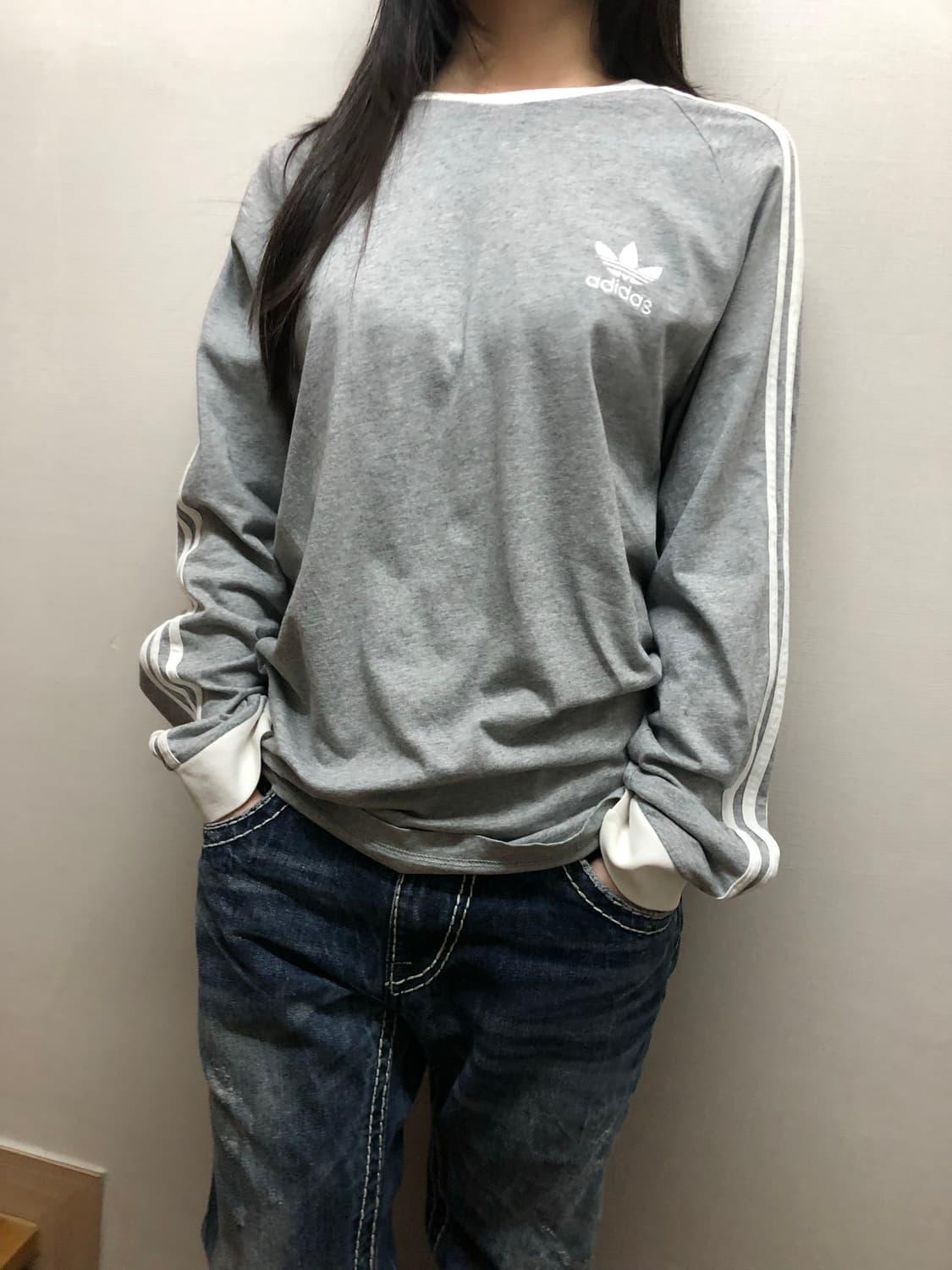 빈티지 아디다스 그레이 파이어버드 롱 슬리브 상품이미지5