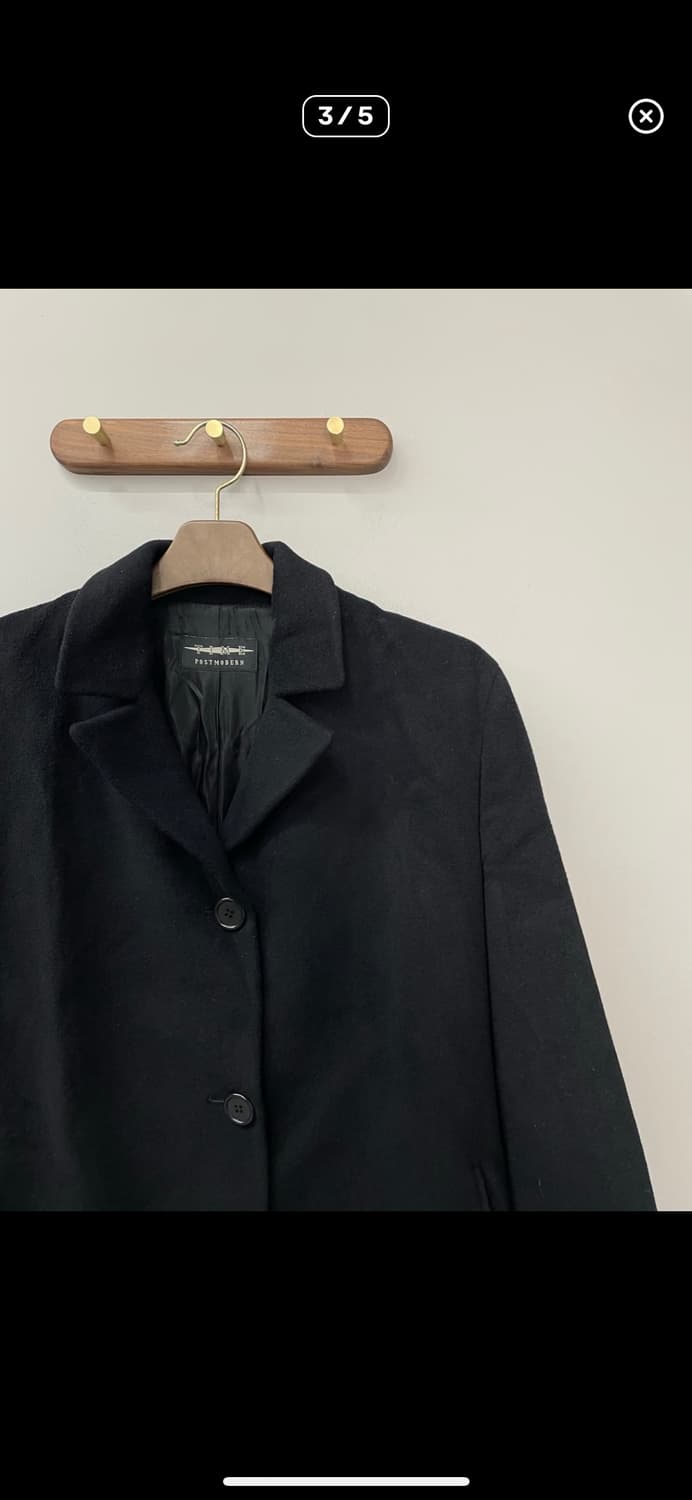 타임 울 블랙 롱코트 A3132 상품이미지3