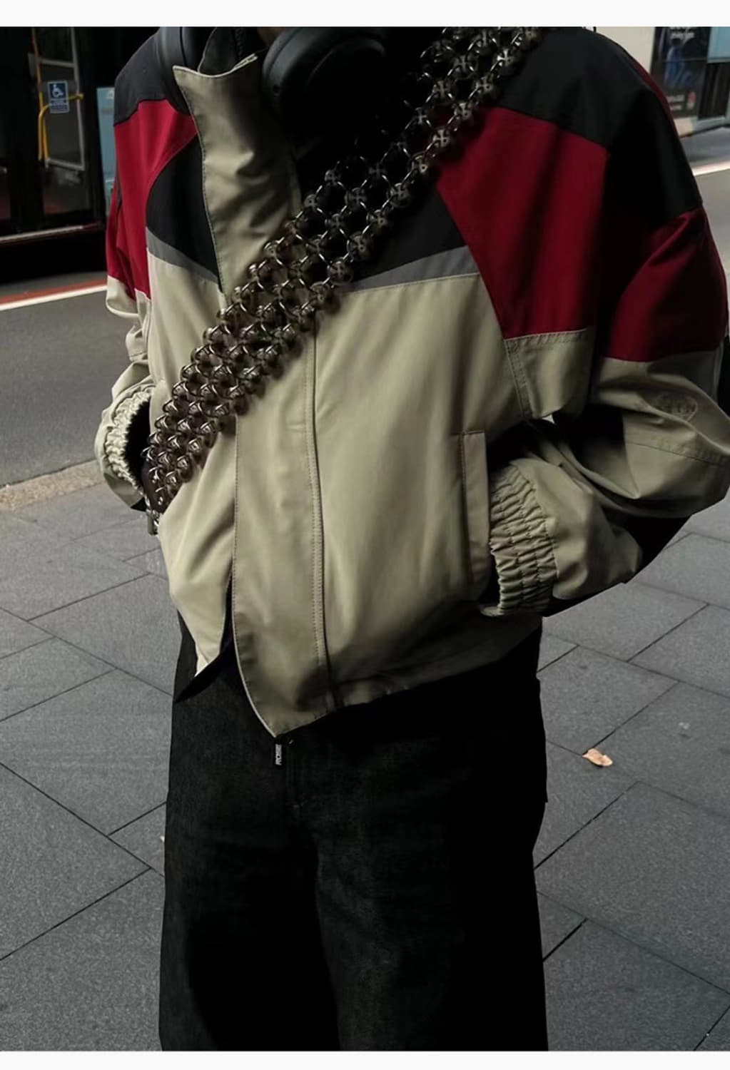 마틴로즈 스포츠 슈렁큰자켓 블랙 레드 베이지XL 상품이미지4