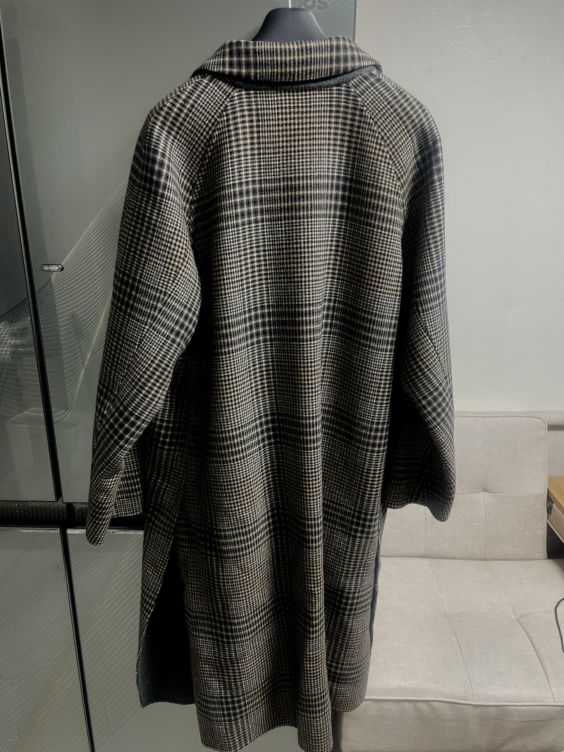 솔리드옴므 오버핏 체크코트 48사이즈 상품이미지3