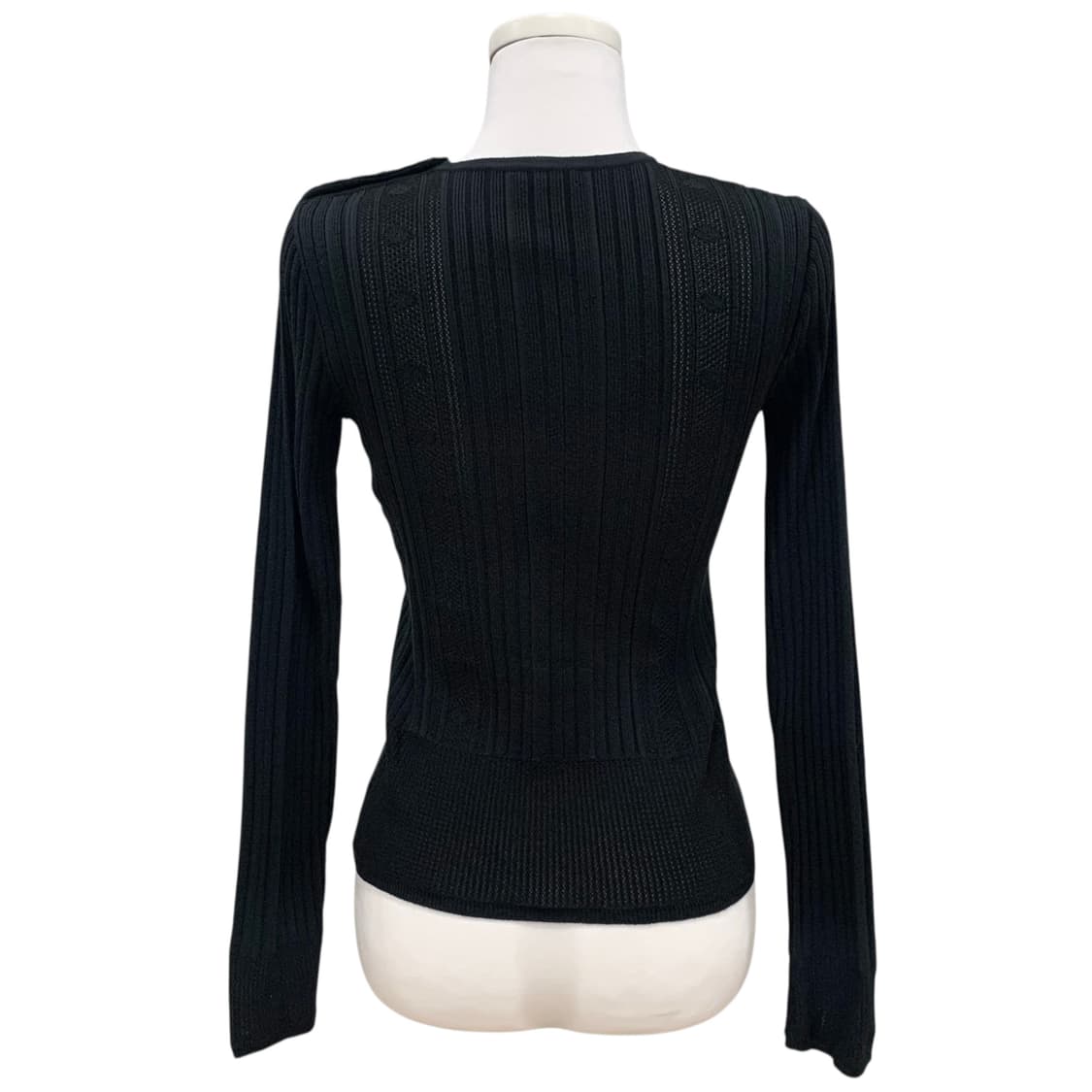 샤넬 CC로고 긴소매 니트 티셔츠 블랙 상품이미지3