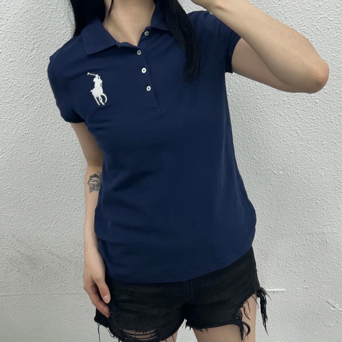폴로 랄프로렌 화이트 빅포니 네이비 pk 반팔 상품이미지1
