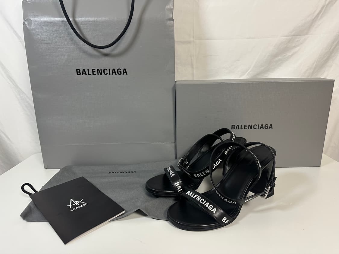 발렌시아가 스트랩 레더 샌들힐 (35.5) 상품이미지1