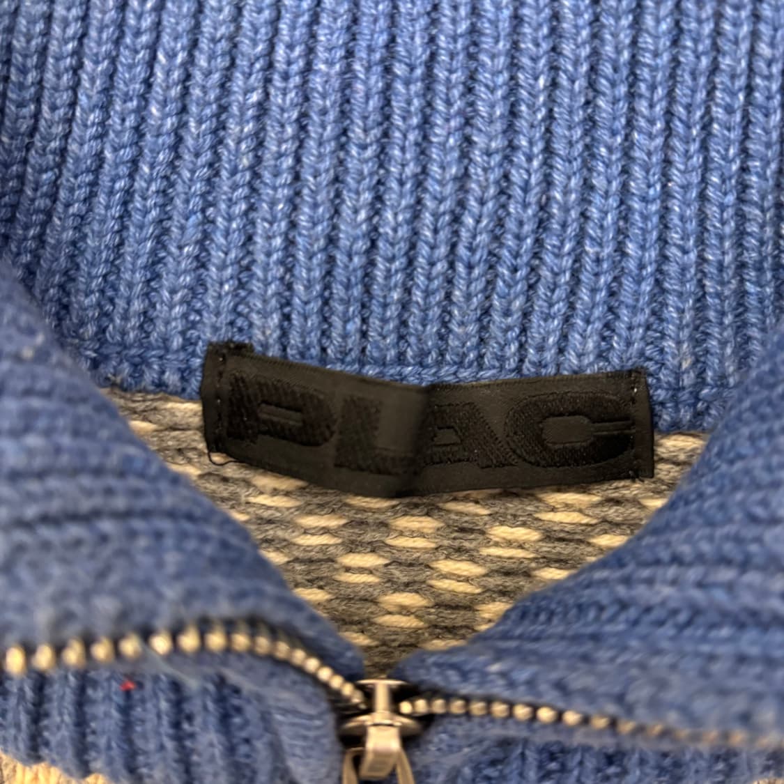 플랙 컬러블럭 쿼터 집업 니트 상품이미지3