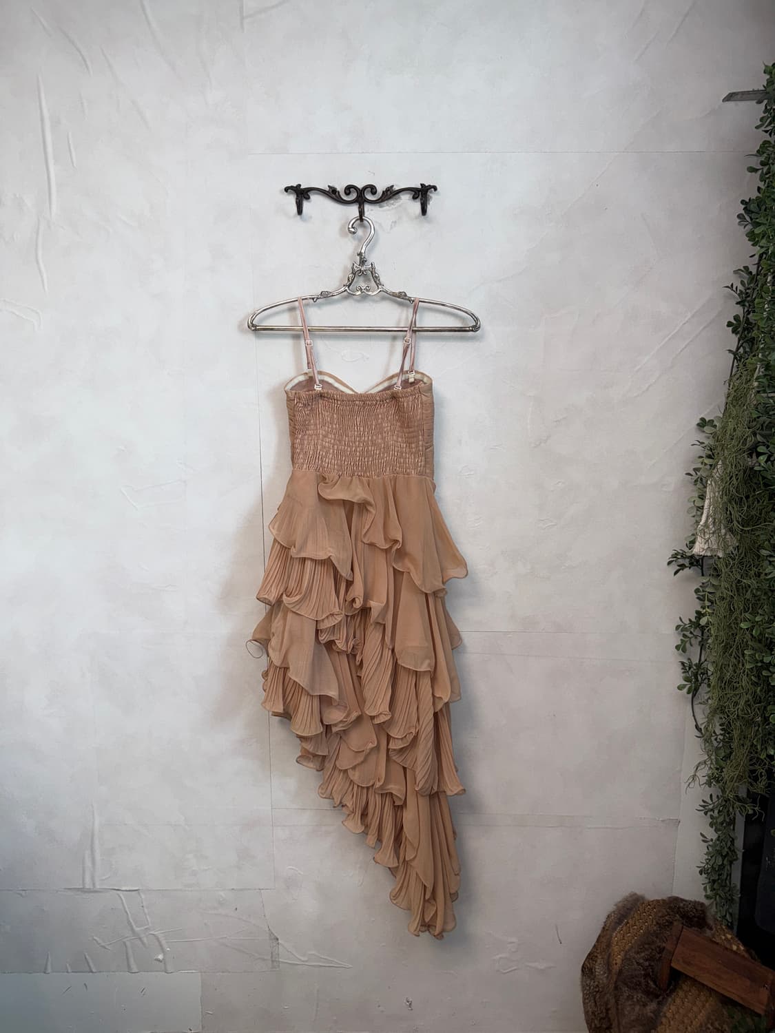 Coral pink asymmetrical ruffle sheer ops 상품이미지8