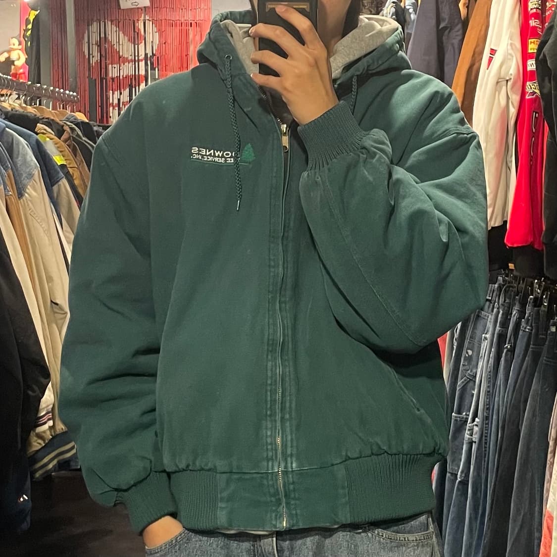 [IM] Vtg 그린 후드 워크자켓 상품이미지3