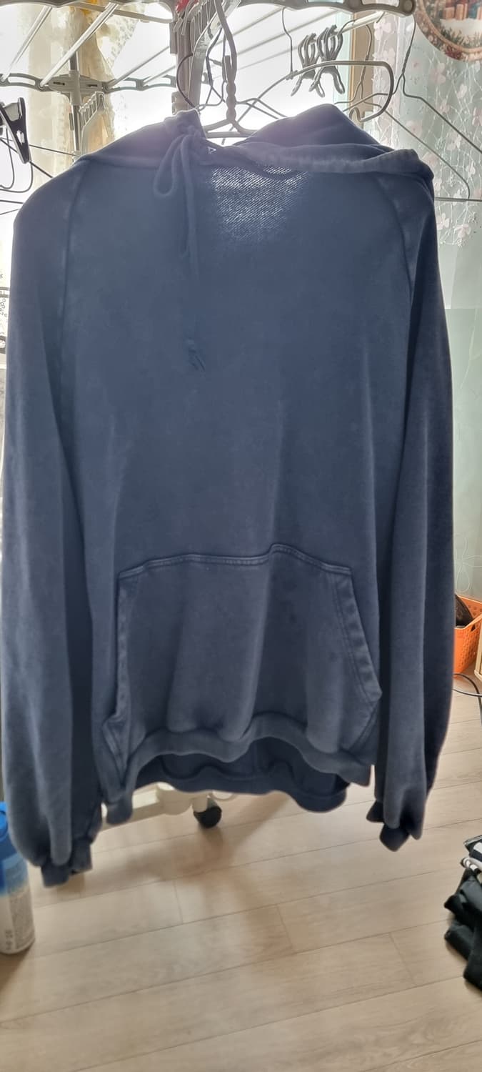 물빠진 파란색 오버핏 후드티 상품이미지1