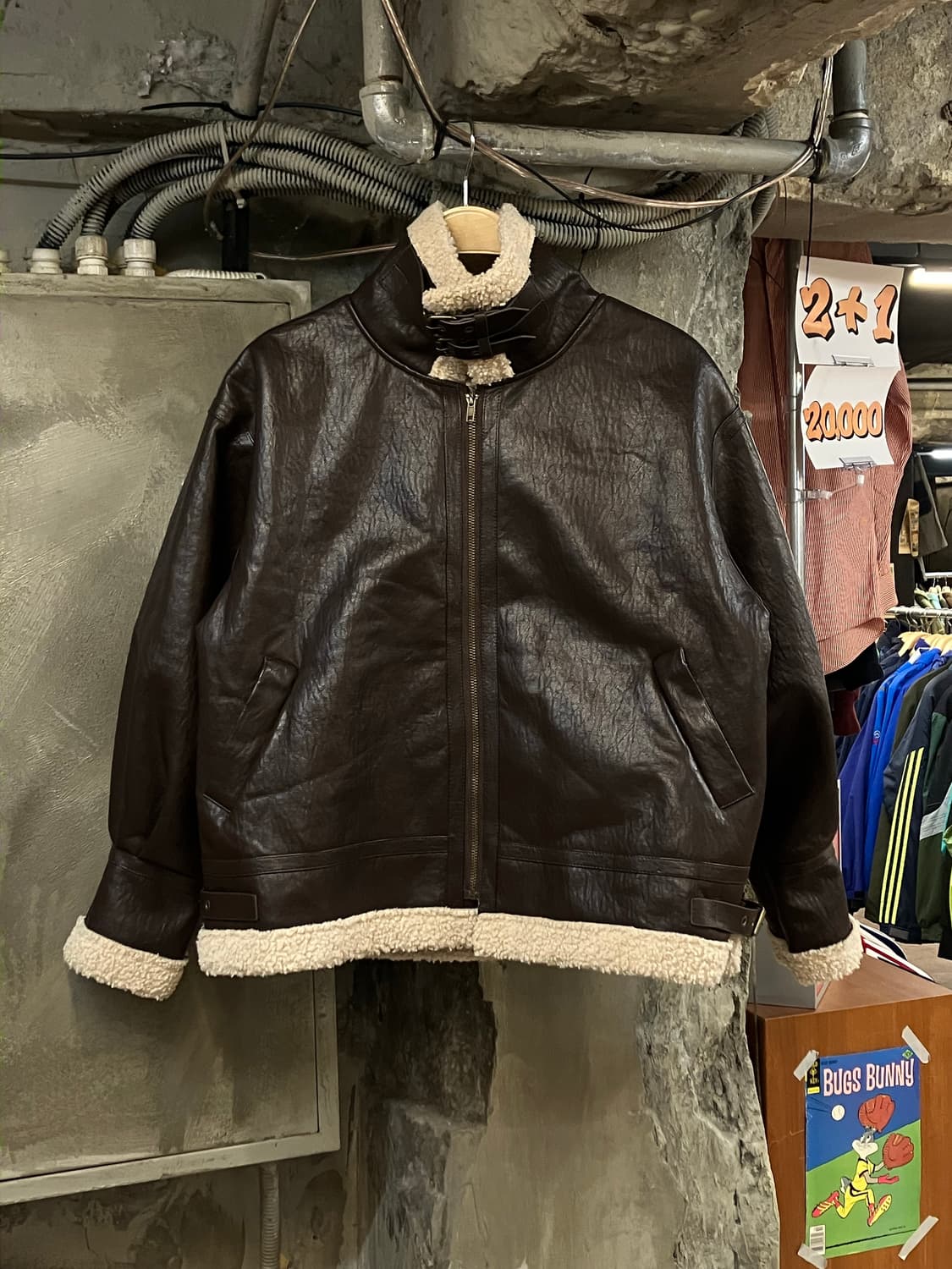 빈티지 레더 무스탕 딥브라운 #csz3098  상품이미지1