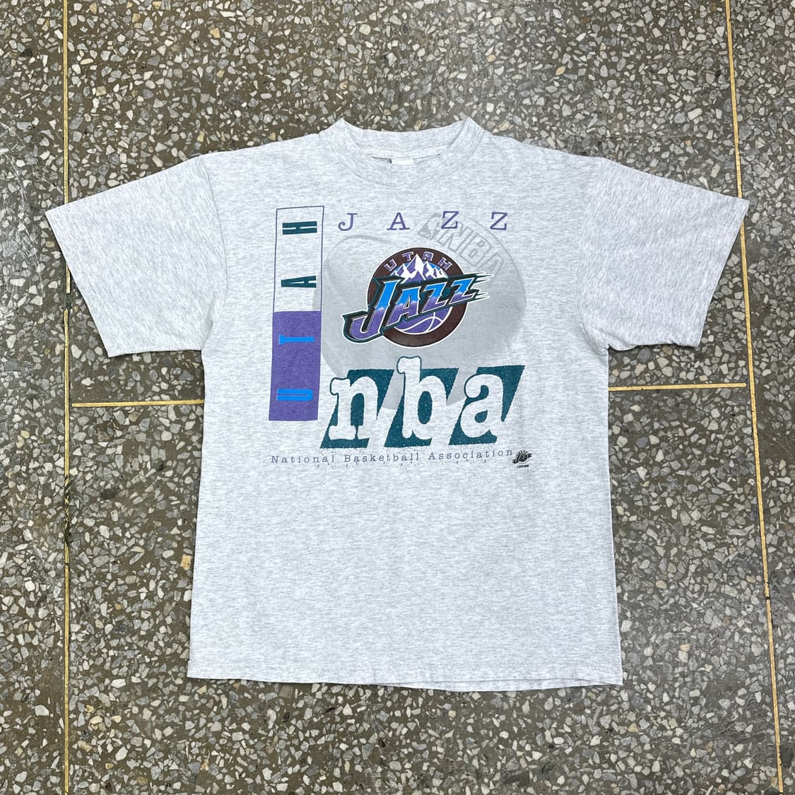 90s 로고7 유타 재즈 빈티지 더블스티치 티셔츠 L 상품이미지1