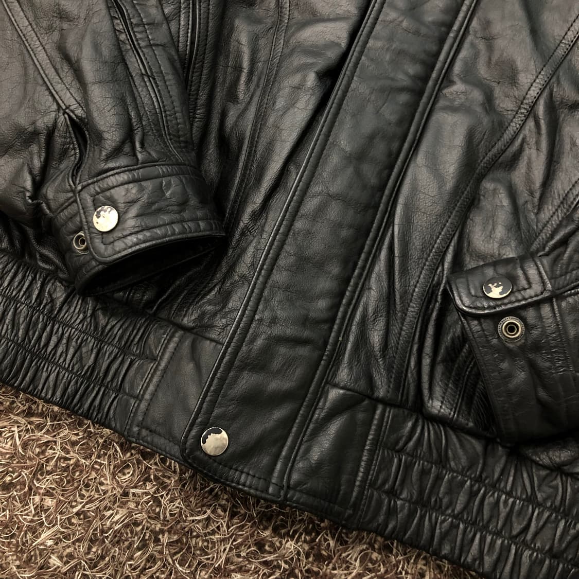 XL 빈티지 소가죽 봄버 레더 가죽 자켓 상품이미지3