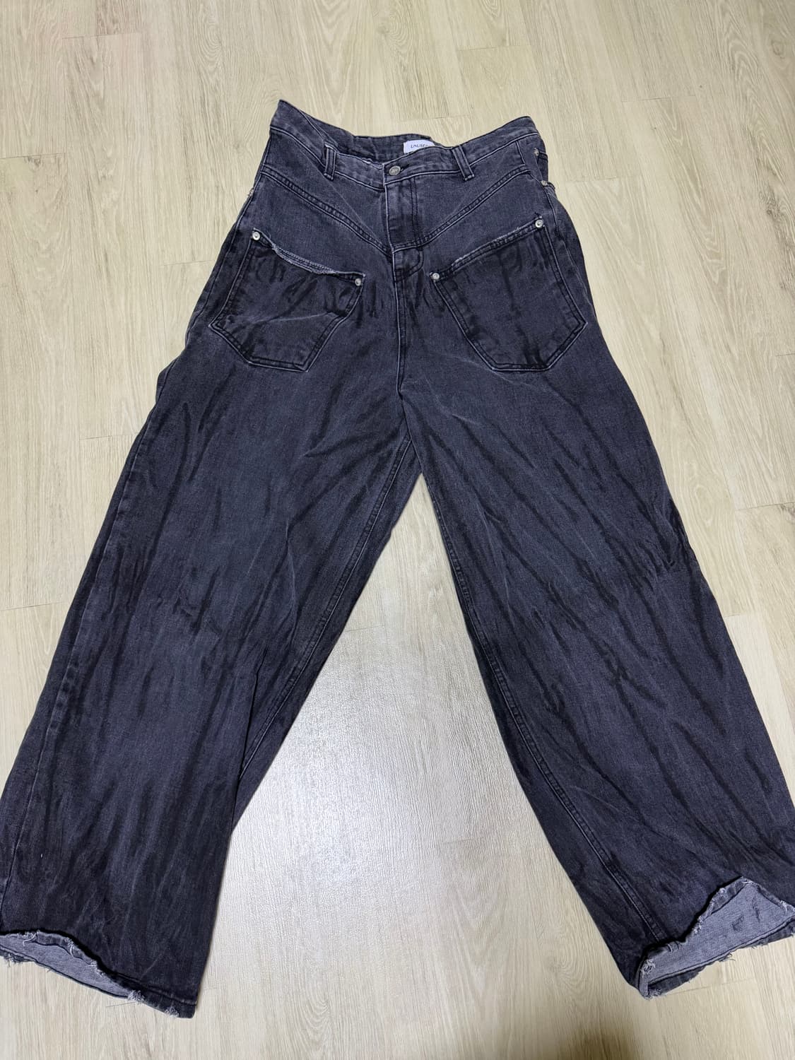 UNUSEDLAB 와이드 워싱 청바지 상품이미지1