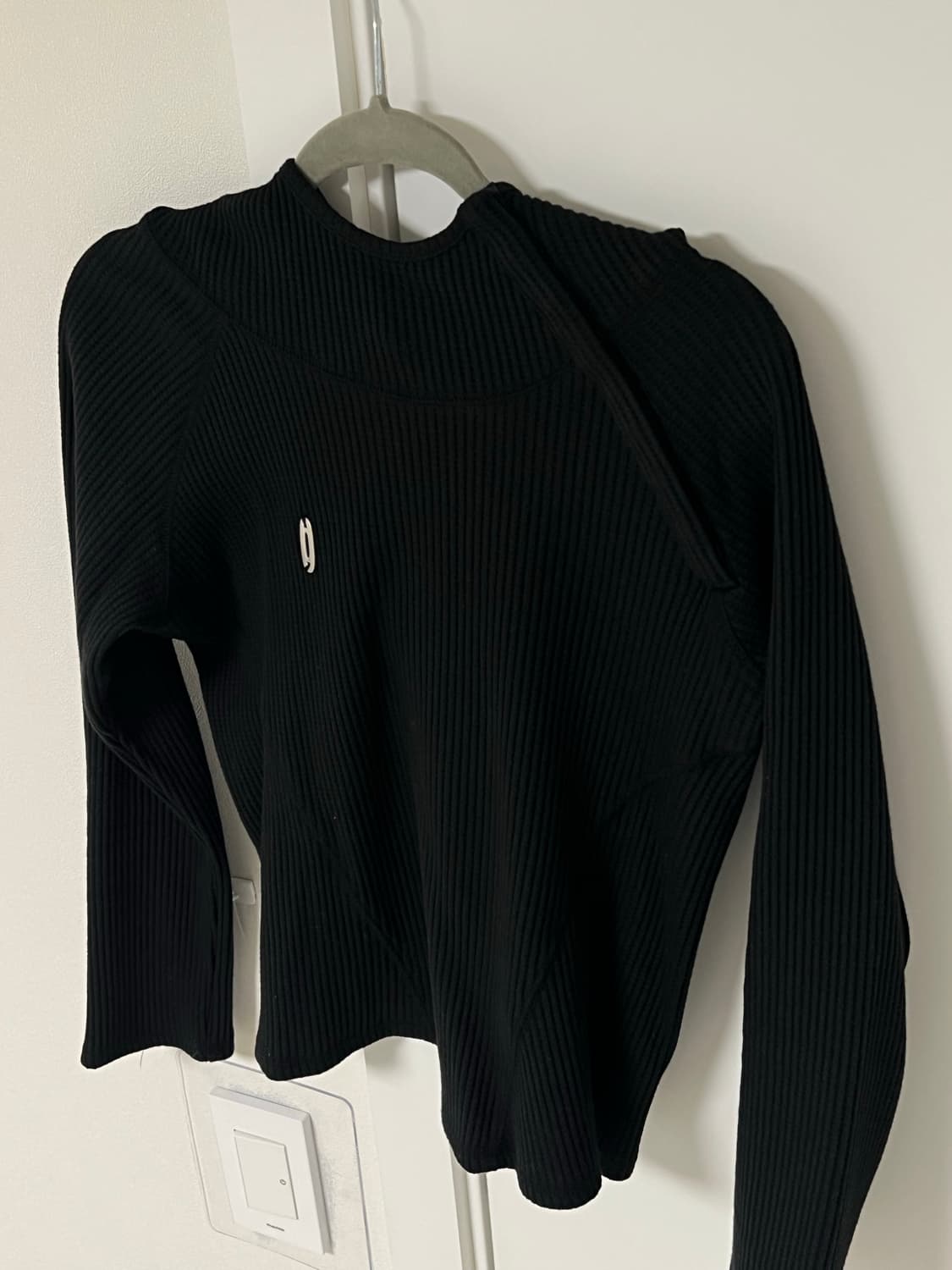 HALOMINIUM SLIM WAFFLE HOODIE_BLACK 상품이미지4