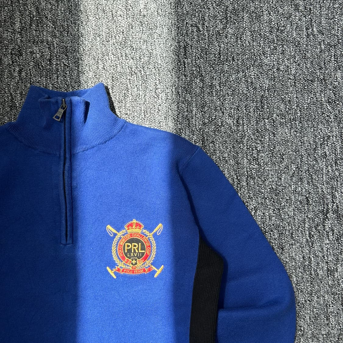 폴로 랄프로렌 블루 럭비 하프집업 니트 상품이미지2