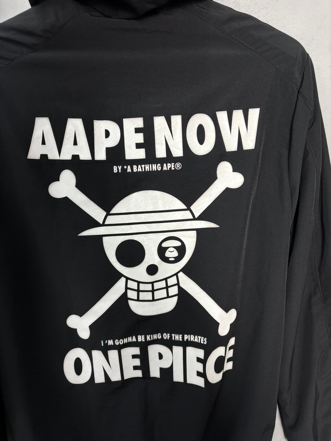 에이프 X 원피스 블랙 나일론 후드집업 바람막이 자켓 A3810 상품이미지8