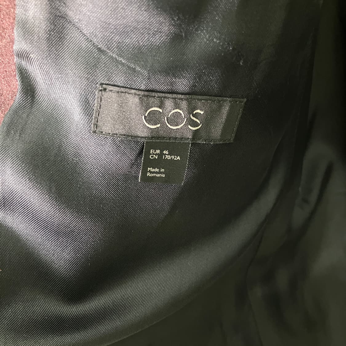 코스 버건디 울 싱글 롱코트 46 상품이미지3