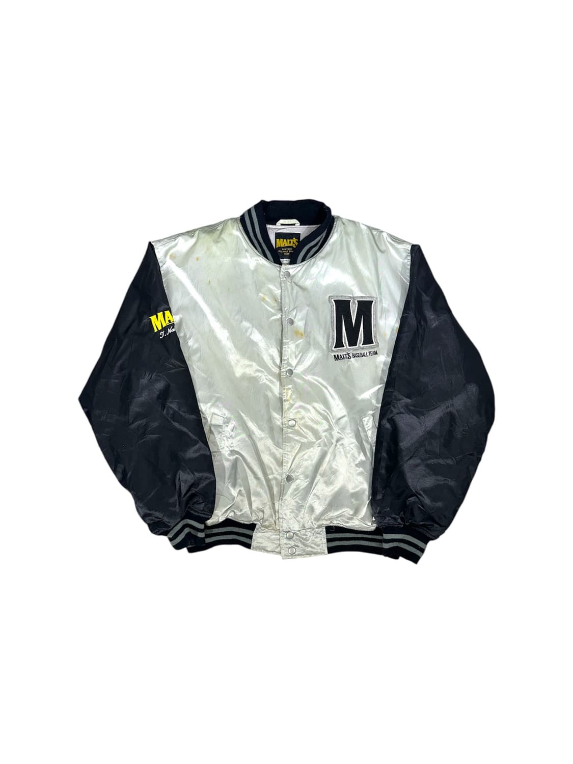 산토리 멜츠 그레이 블랙 배색 바시티 야구 잠바 자켓 L 상품이미지5