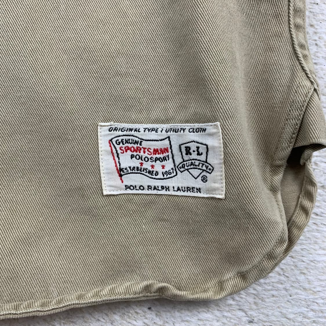 90‘s 폴로 스포츠 트윌 코튼하프 버튼 페이드 셔츠 베이지 상품이미지4