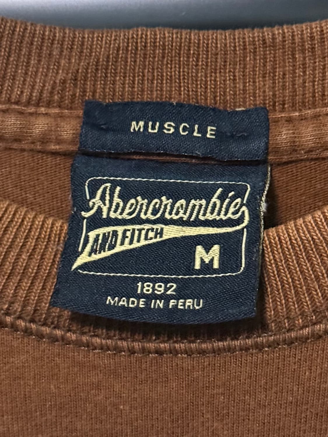 아베크롬비 브라운 갈색 긴팔 티셔츠 롱슬리브리스 y2k M 95 양홍원 상품이미지4