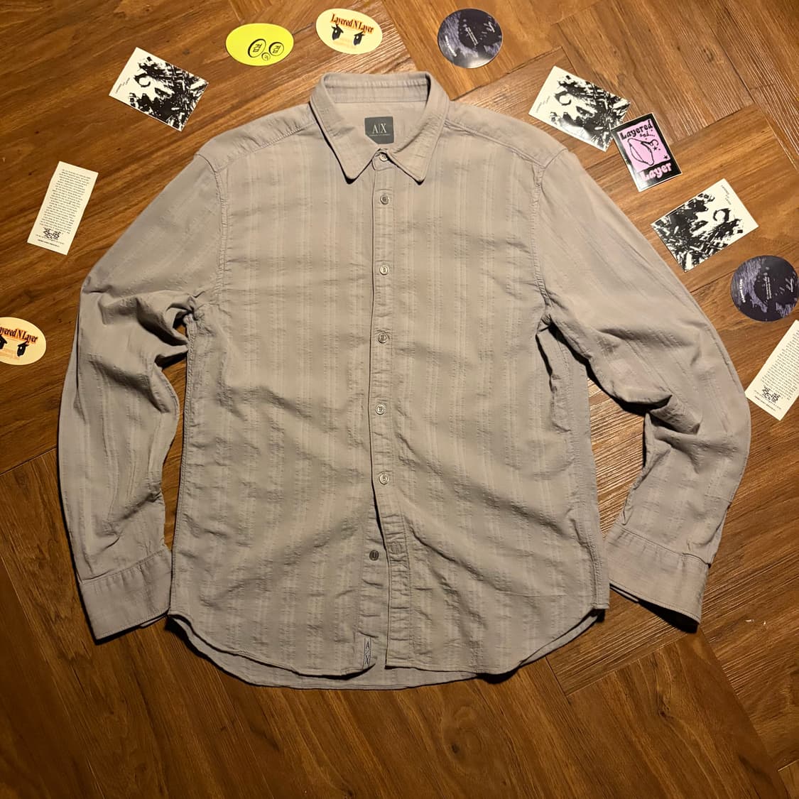Armani exchange dobby stripe shirt 상품이미지2