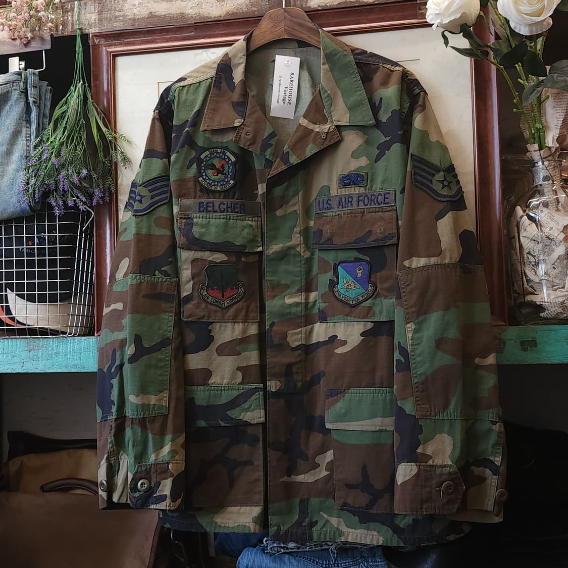 90s 미군 우드랜드 카모셔츠 BDU 라지 레귤러 상품이미지2