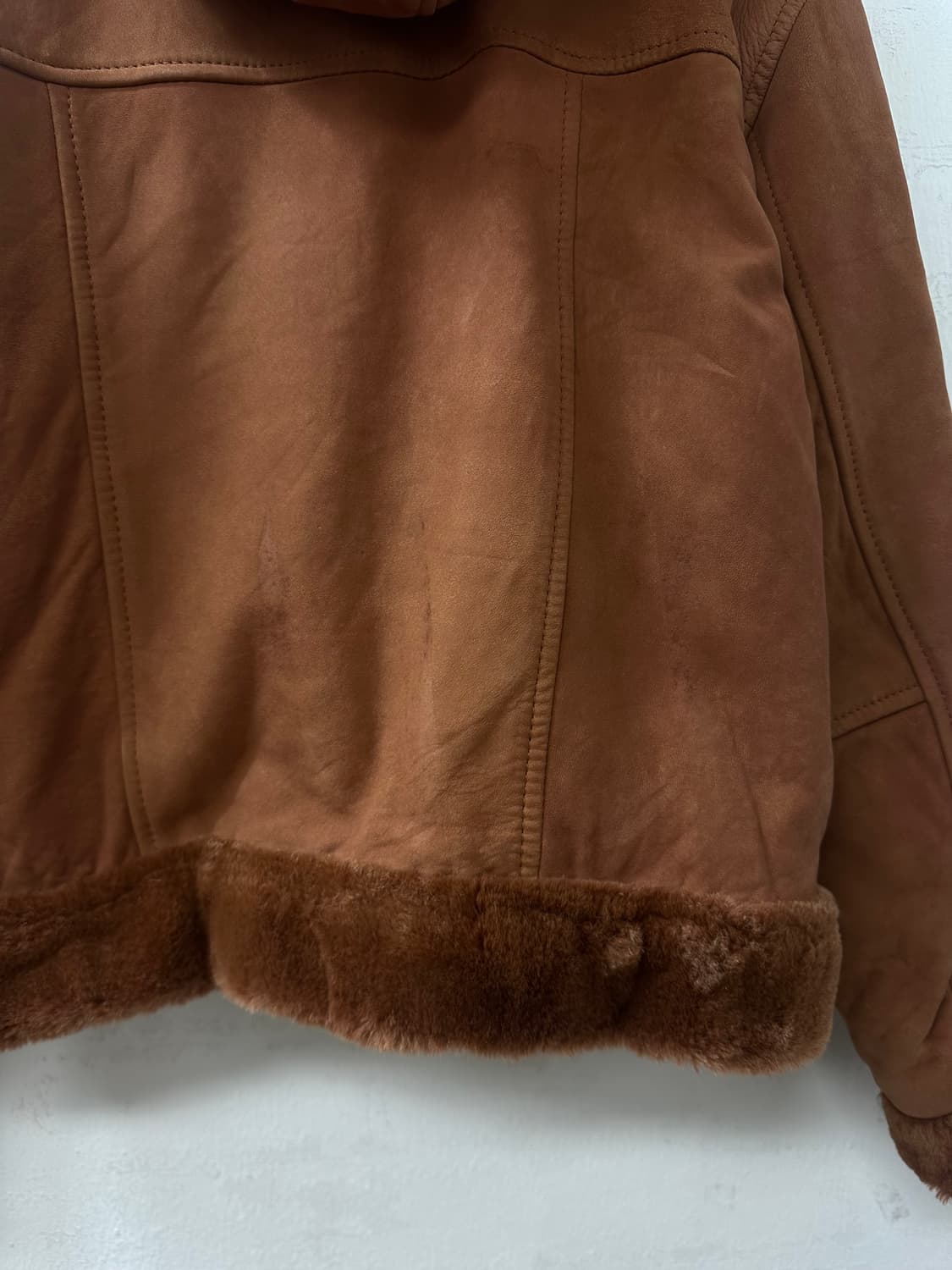 일본빈티지 Scoop 브라운 더플 토글 버튼 후드 무스탕 코트 상품이미지7