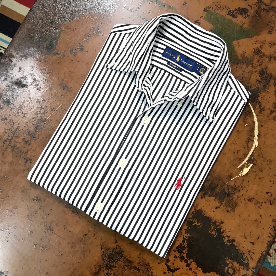 폴로랄프로렌 블랙 스트라이프 셔츠 여성 66 남성 100  상품이미지1