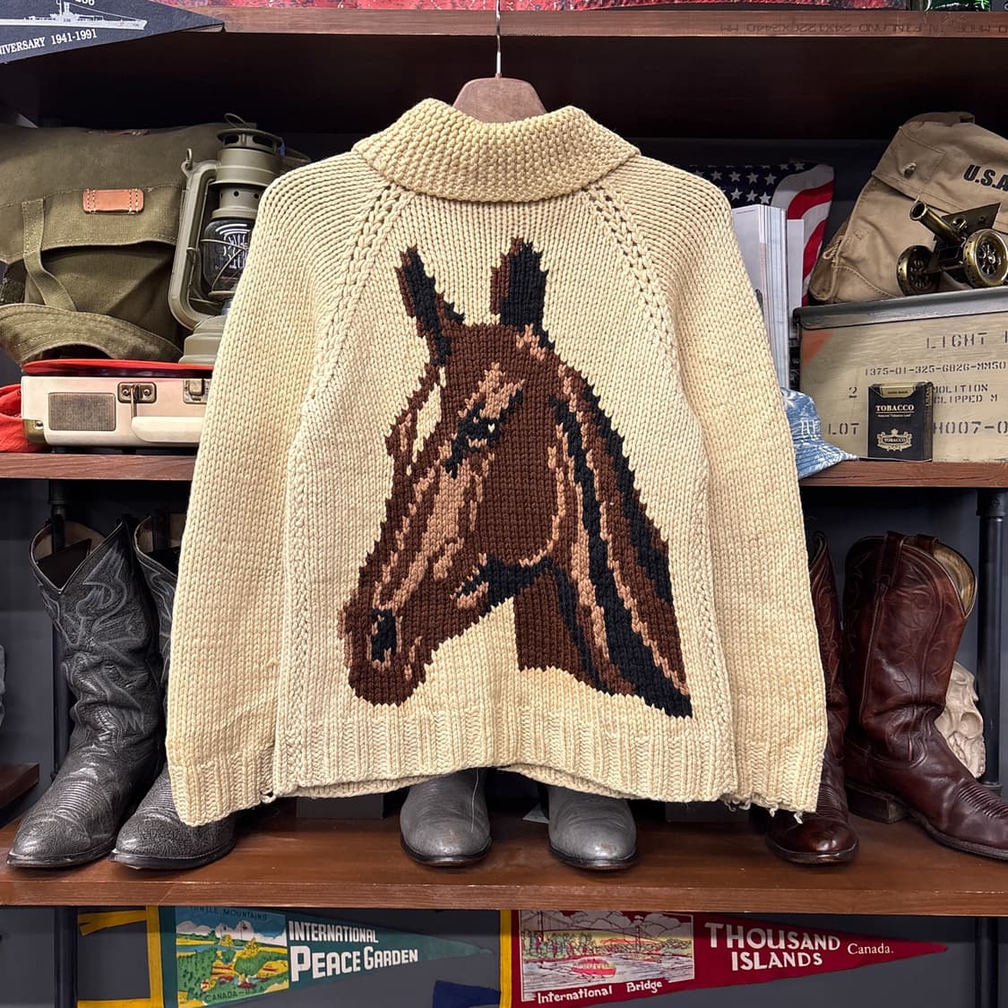 90s Vintage 말발굽 홀스 슈 패턴 빈티지 코위찬 스웨터 N100 상품이미지2