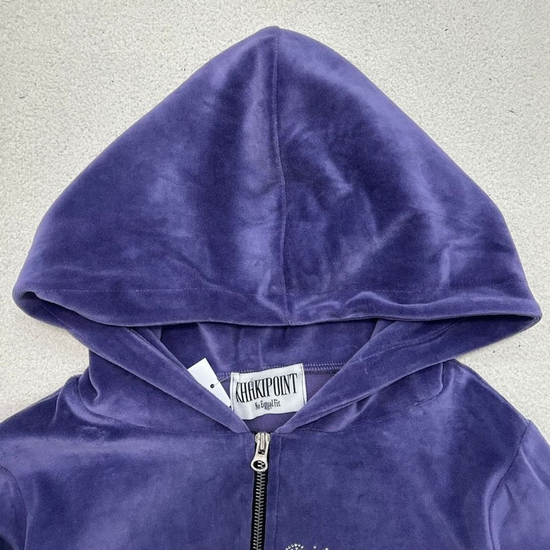 카키포인트 큐빅 벨벳 후드집업 퍼플 OS 상품이미지4
