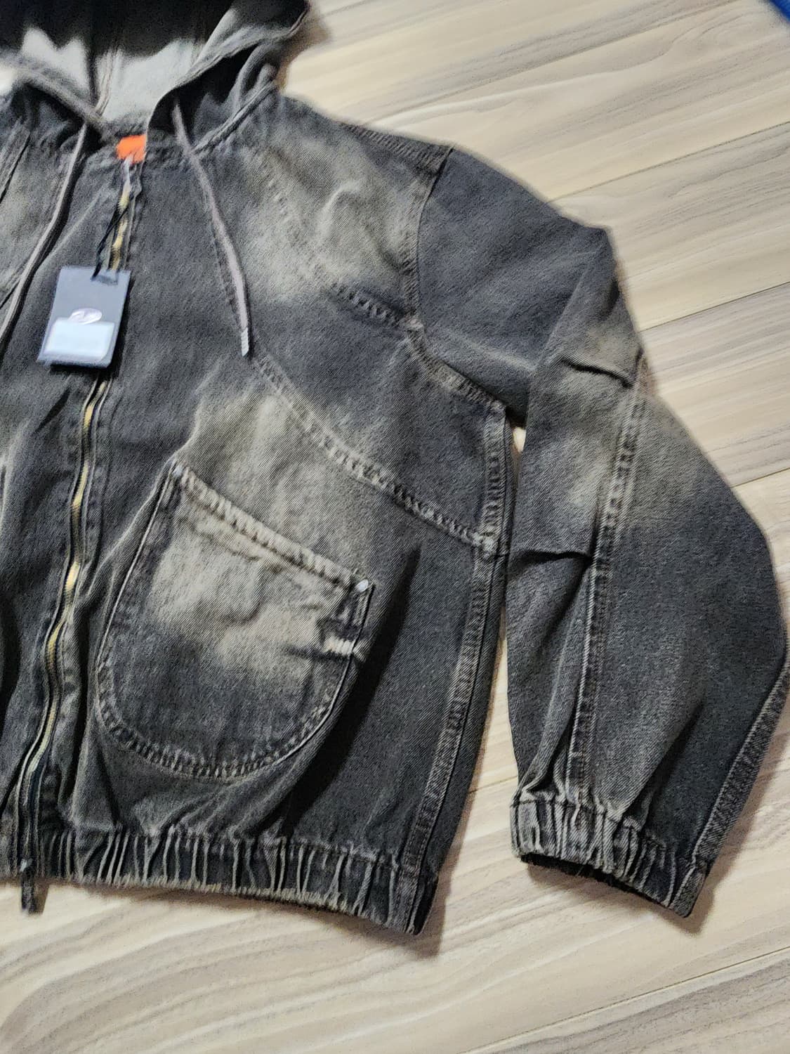 디미트리블랙워시슬래쉬데님후드자켓점퍼 상품이미지2