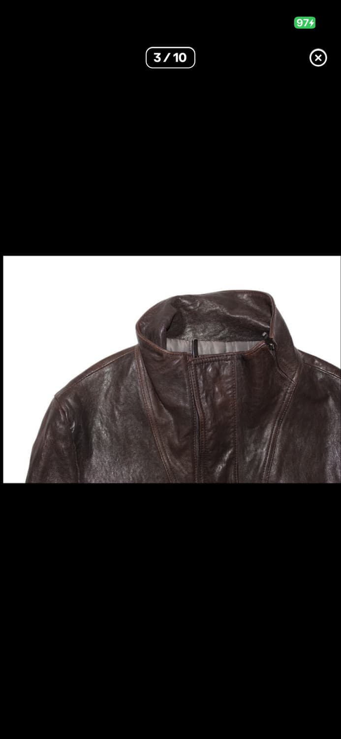 Wooyoungmi 하이넥 레더 자켓 100 상품이미지3